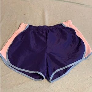 blue athletic shorts